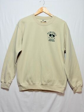 Pickleball Athletics Department Crewneck Sweater - Cream